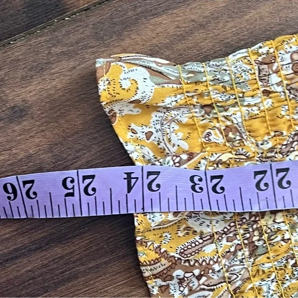 Joie Smocked Paisley Blouse – Mustard / Gold – Size XL - Picture 12 of 13